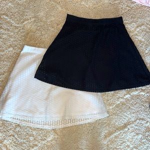 Black and white lace skirts